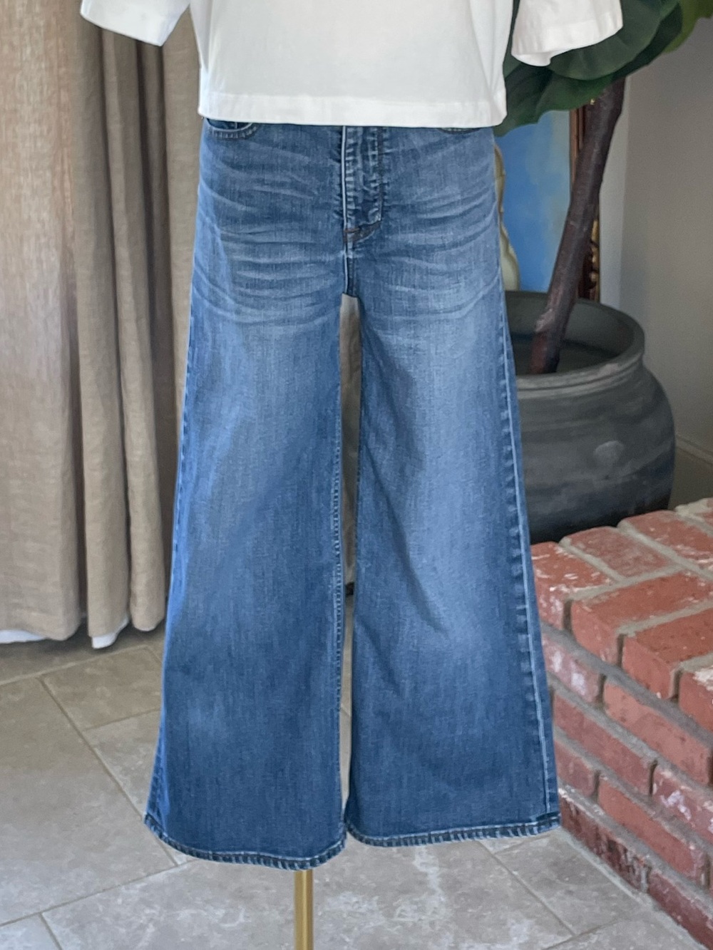 J. Crew High Waisted Cropped Wide-Leg Jeans